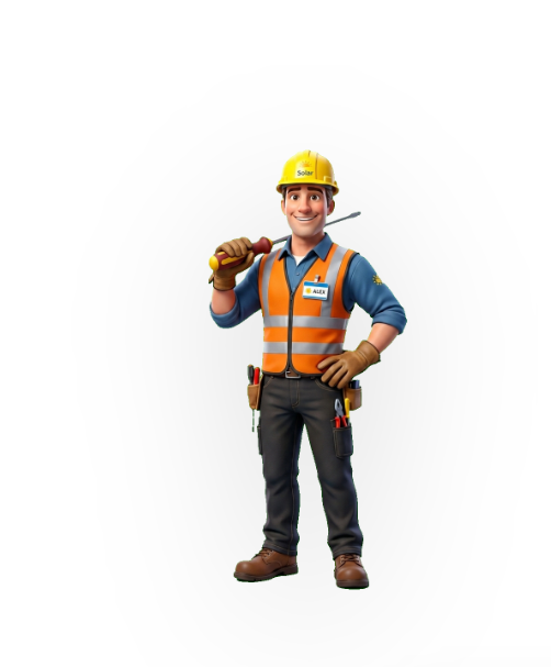 Solar Technician Performing Maintenance Check